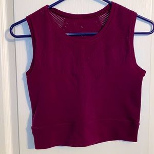 Athleta Ujjayi Crop Tank. Burgundy. Size L/XL.